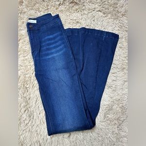 Dark wash flared jeans